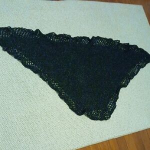 Black Knit Triangle Shawl